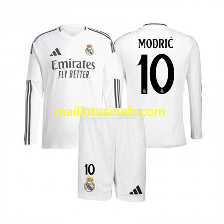 Maillot de Foot Real Madrid Luka Modrić 10 Domicile 2024-25 Manches Longues - Enfant